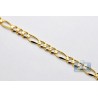 Solid 14K Yellow Gold Figaro Link Mens Chain Necklace 8 mm