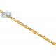 10K Three Tone Gold Valentine Link Womens Chain 2.5 mm 18 Inches