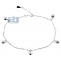 925 Sterling Silver Charm Womens Ankle Bracelet 10 Inches
