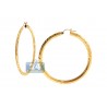 10K Yellow Gold Diamond Cut Womens Hoop Earrings 3 mm 2.25 Inch