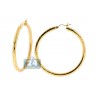 10K Yellow Gold Diamond Cut Womens Round Hoop Earrings 2.25 Inch