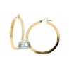 10K Yellow Gold Diamond Cut Round Hoop Earrings 4 mm 1.75 Inch