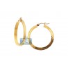 10K Yellow Gold Diamond Cut Womens Hoop Earrings 4 mm 1.5 inch