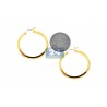 10K Yellow Gold Diamond Cut Round Hoop Earrings 5 mm 1.5 Inch