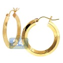 10K Yellow Gold Womens Round Hoop Earrings 3 mm 1 inch