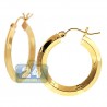10K Yellow Gold Womens Small Round Hoop Earrings 3 mm 1 inch