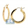 10K Yellow Gold Diamond Cut Womens Round Hoop Earrings 1 inch