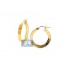 10K Yellow Gold Floral Pattern Womens Round Hoop Earrings 4 mm 1"