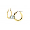10K Yellow Gold Patterned Womens Round Hoop Earrings 1 Inch