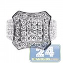 14K White Gold 4.12 ct Diamond Mens Octagon Ring