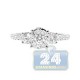 18K White Gold 1.07 ct 3-Stone Diamond Cluster Engagement Ring