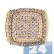 14K Yellow Gold 3.79 ct Diamond Step Square Signet Ring