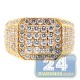 14K Yellow Gold 4.30 ct Iced Out Diamond Mens Square Ring