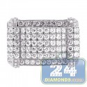14K White Gold 3.23 ct Diamond Rectangular Shape Mens Ring