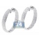 18K White Gold 3.64 ct Diamond Round Hoop Earrings 1 1/4 Inch