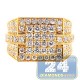 14K Yellow Gold 3.66 ct Iced Out Diamond Mens Signet Ring