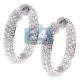 18K White Gold 3.53 ct Diamond Womens Round Hoop Earrings 1 Inch