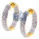 18K Yellow Gold 3.55 ct Diamond Womens Round Hoop Earrings 1 Inch