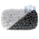 14K Gold 4.75 ct Black White Diamond Rectangle Dome Ring