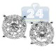 14K White Gold 1.79 ct Diamond Womens Illusion Stud Earrings