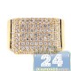 14K Yellow Gold 3.37 ct Diamond Step Mens Signet Ring