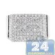 14K White Gold 3.37 ct Diamond Step Mens Signet Ring