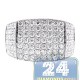 14K White Gold 3.36 ct Round Cut Diamond Mens Rectangle Ring