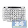 Mens Round Cut SI1 G Diamond Ring 14K White Gold 3.00 Carats