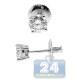 14K White Gold 1.11 ct Round Diamond Screw Back Stud Earrings