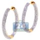 18K Yellow Gold 3.44 ct Iced Out Diamond Oval Hoop Earrings 1.25 Inch
