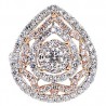 14K Two Tone Gold 2.66 ct Diamond Vintage Pear Shape Ring