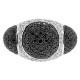 14K White Gold 5.58 ct Black Diamond Spike Dome Womens Ring