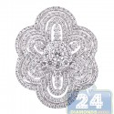 18K White Gold 1.92 ct Diamond Womens Flower Ring