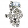 14K White Gold 4.33 ct Fancy Marquise Cut Diamond Flower Vintage Ring