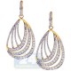 14K Yellow Gold 4.00 ct Diamond Womens Dangle Earrings