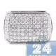 14K White Gold 2.81 ct Diamond Mens Rectangle Signet Ring