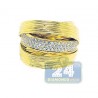 14K Yellow Gold 0.55 ct Diamond Womens Vintage Satin Finished Ring
