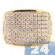 14K Yellow Gold 2.64 ct Round Diamond Mens Wide Ring