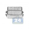14K White Gold 0.55 ct Princess Cut Diamond Mens Square Ring