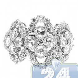 18K White Gold 2.11 ct Rose Cut Diamond Womens Vintage Ring