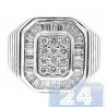 18K White Gold 1.35 ct Baguette Round Cut Diamond Womens Ring