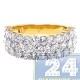 14K Yellow Gold 3.42 ct Diamond 3 Rows Womens Ring
