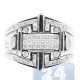14K White Gold 1.08 ct Princess Round Cut Diamond Mens Ring