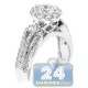 14K White Gold 1.87 ct Diamond Cluster Engagement Ring