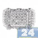 14K White Gold 2.59 ct Diamond Mens Rectangle Ring