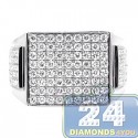 14K White Gold 2.41 ct Diamond Rectangle Shape Mens Ring