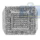 14K White Gold 2.45 ct Diamond Mens Large Square Ring