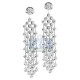 14K White Gold 2.24 ct Diamond Womens Chandelier Earrings