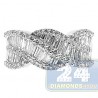 14K White Gold 1.35 ct Baguette Diamond Womens Ring