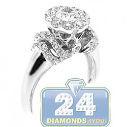 14K White Gold 1.70 ct Diamond Womens Engagement Ring